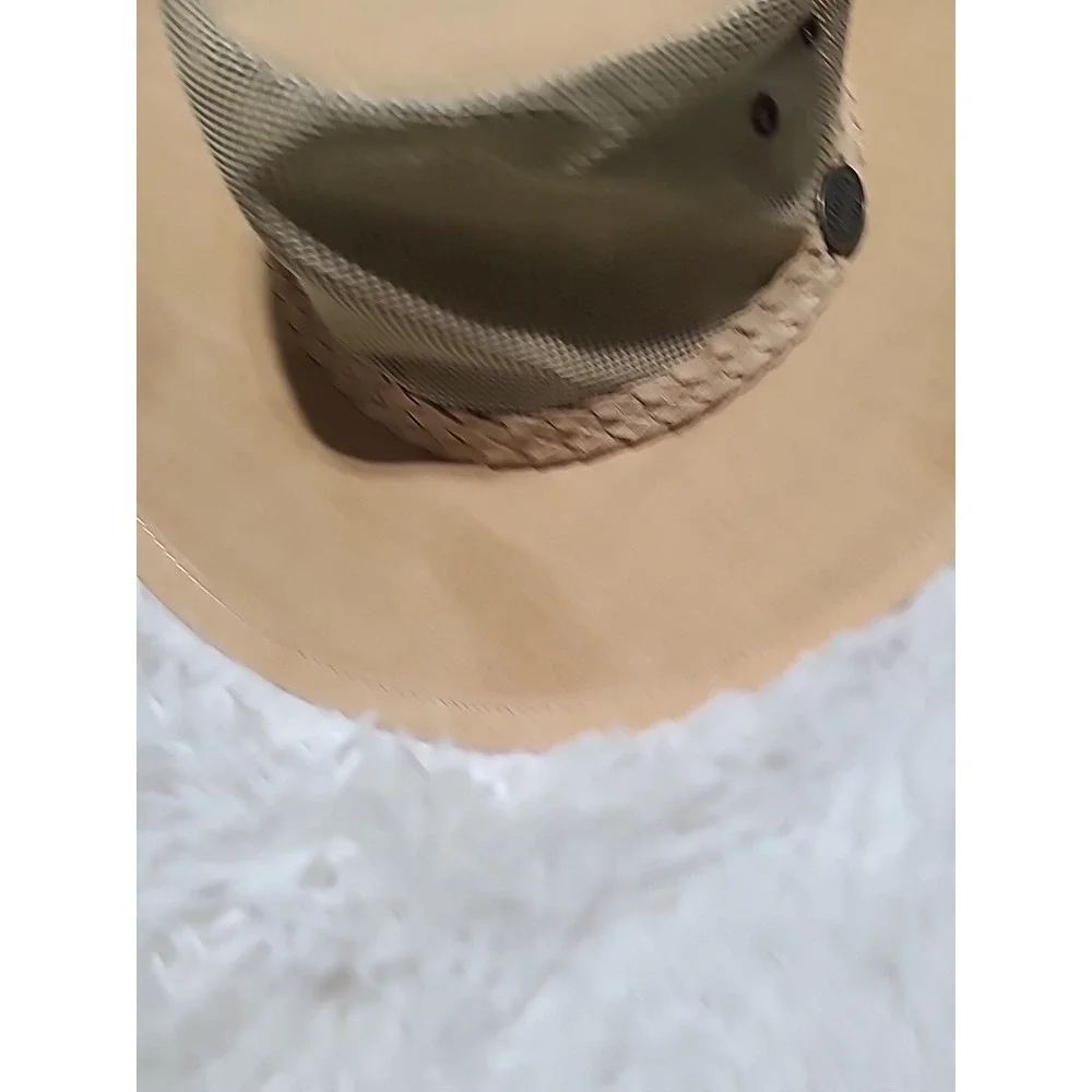OUTBACK SHADE Men's M Tan Sport Hat w/Mesh‎ Strap Made In Australia Golf Hiking
